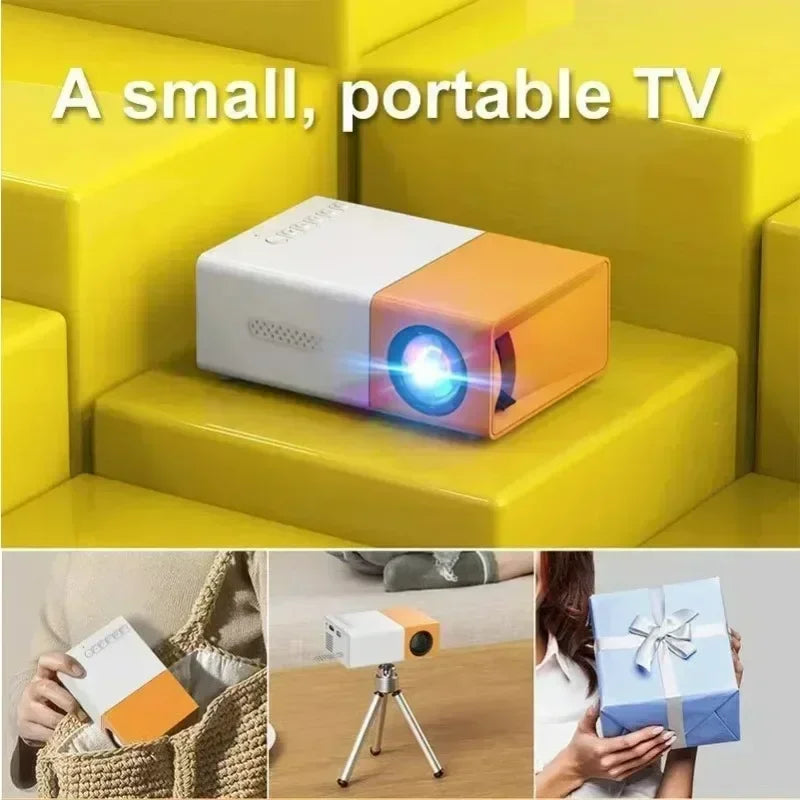 LED Home Theater Projector Small portable outdoor projector 300 lumens Home Theater Outdoor camping office meeting - Electryx