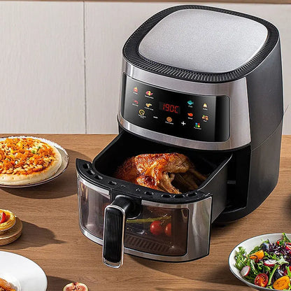 8L air fryer can be seen at home 110V-220V intelligent air fryer multi-function fried chicken leg fryer without oil smoke - Electryx