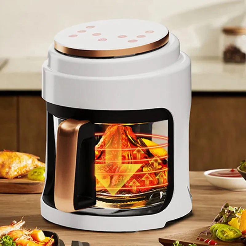Air Fryer Visual Oil-free Electric Fryer Multi-functional Automatic Household 360°Baking LED Touchscreen Oil Air Fri - Electryx