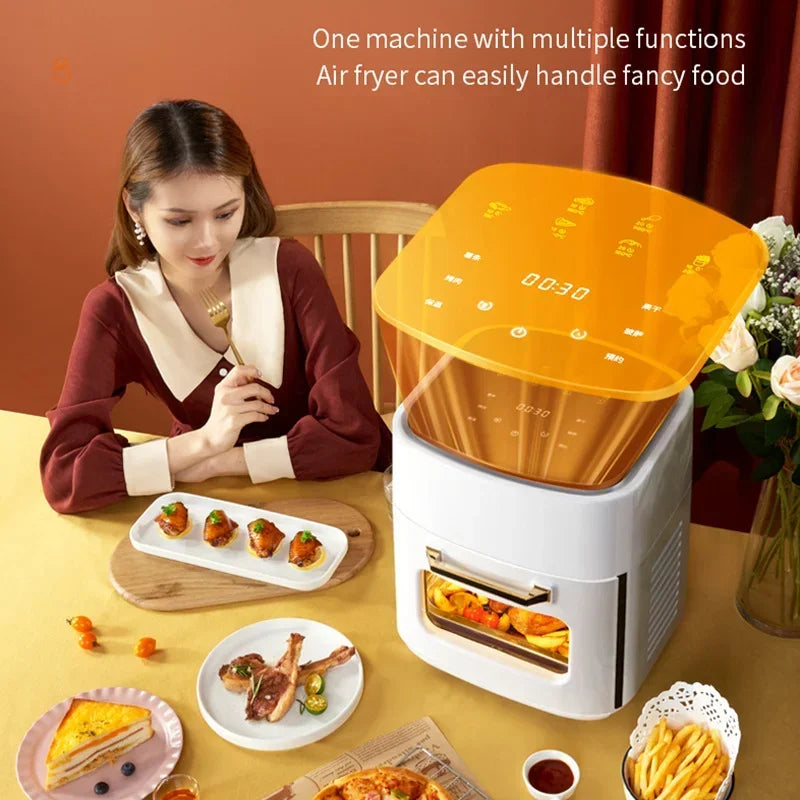 15L Multifunction Digital Air Fryer Without Oil Electric Oven, Dehydrator, Air Fryer with LED Touch Panel Large Display Window - Electryx