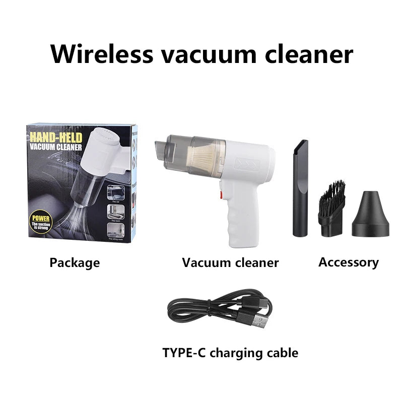 Car Hoover Suction Blowing All-in-one Wireless Large Suction Handheld Portable Mini Car Super Car Dust Blowing Car Cleaning Tool - Electryx