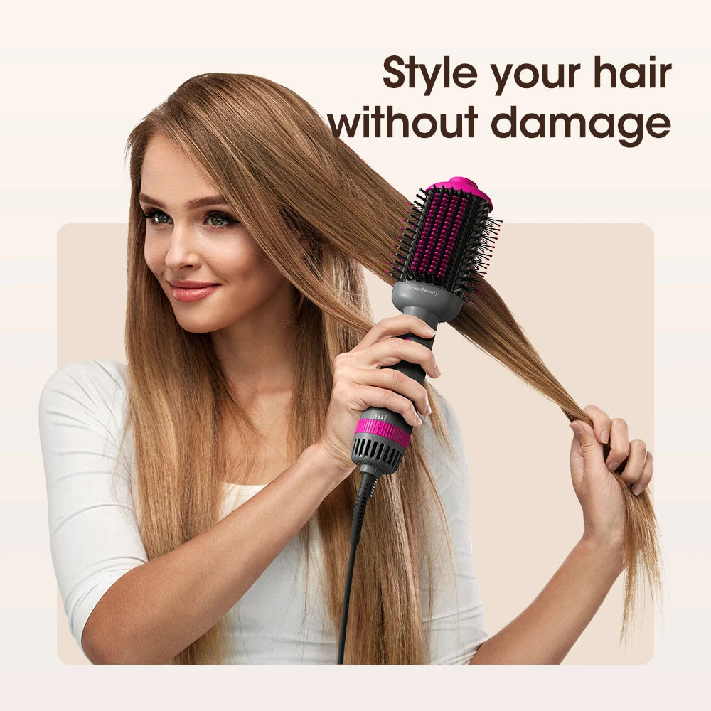 Kinseibeauty  Hair dryer Functional 5 In 1 professional hot air comb straight hair curling equipment salon - Electryx