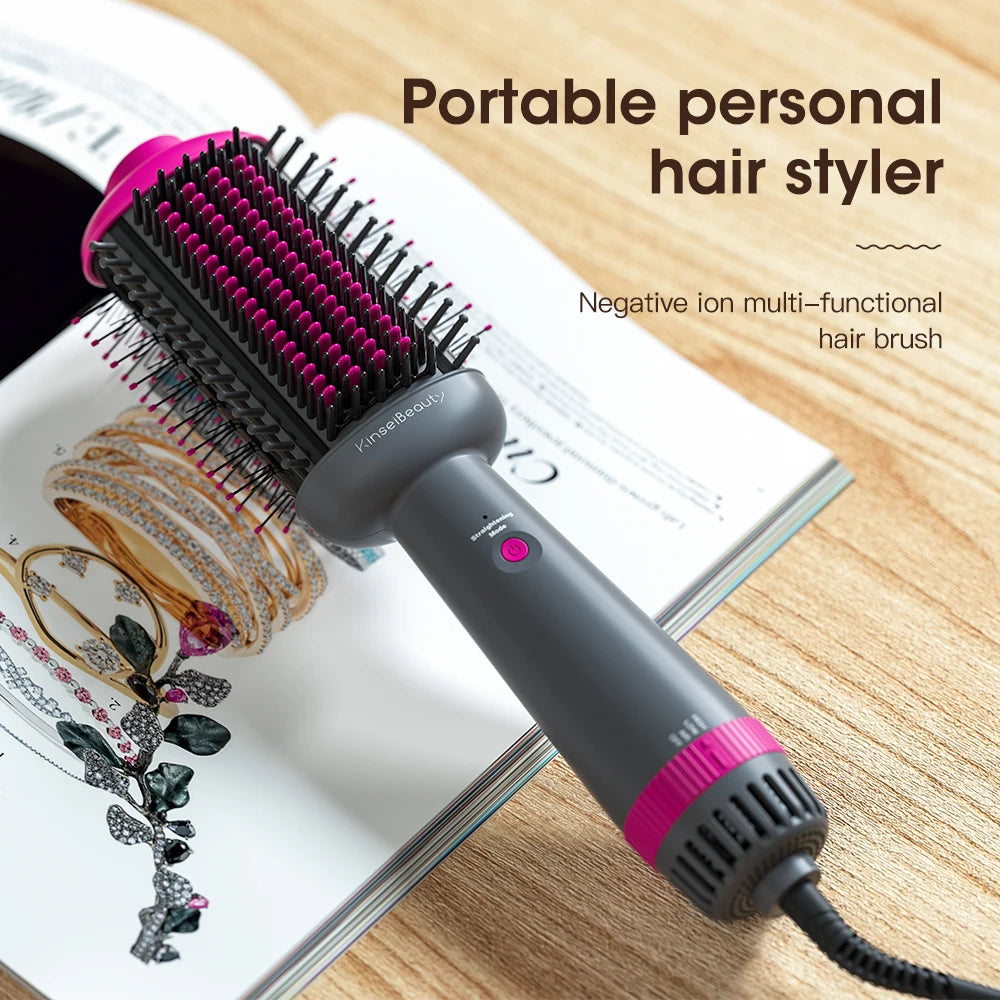 Kinseibeauty  Hair dryer Functional 5 In 1 professional hot air comb straight hair curling equipment salon - Electryx