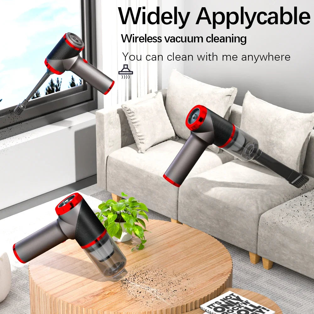 SZUK Car Vacuum Cleaner Strong Suction Wireless Mini Cleaning Machine Powerful Portable Handheld Cleaner for Car and Home - Electryx