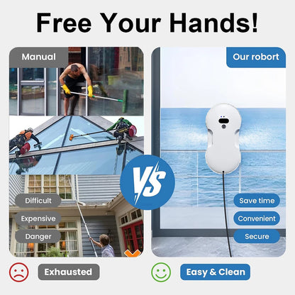 Window Cleaning Robot Intelligent Window Glasses Washer Robot With Remote Control Electric Magnetic Window Vacuum Cleaner - Electryx