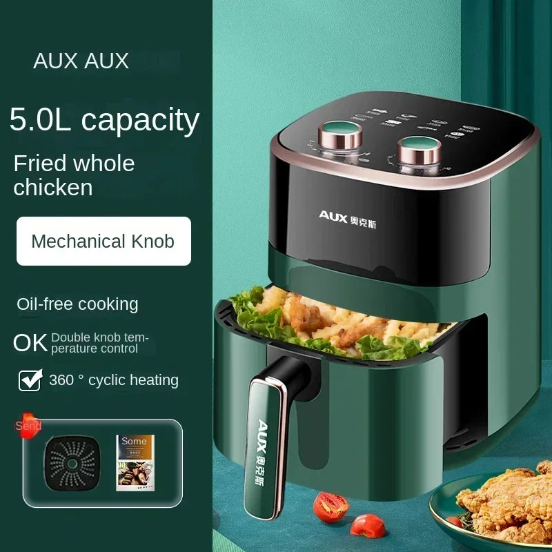 220V AUX Air Fryer and Oven Combo: Multifunctional, Fully Automatic, No Oil Technology, Easy-to-clean C - Electryx