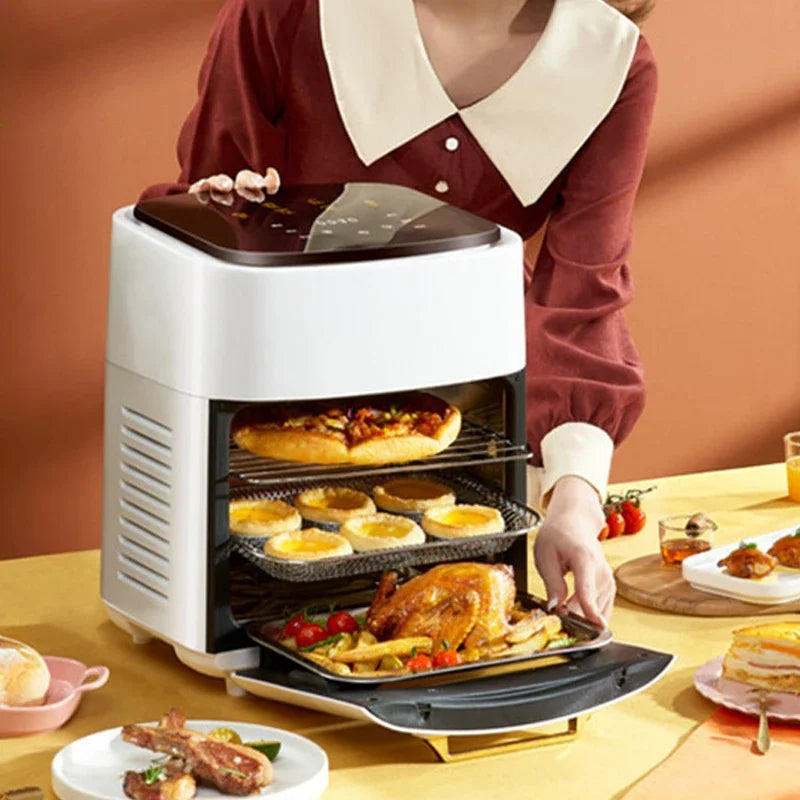 15L Multifunction Digital Air Fryer Without Oil Electric Oven, Dehydrator, Air Fryer with LED Touch Panel Large Display Window - Electryx