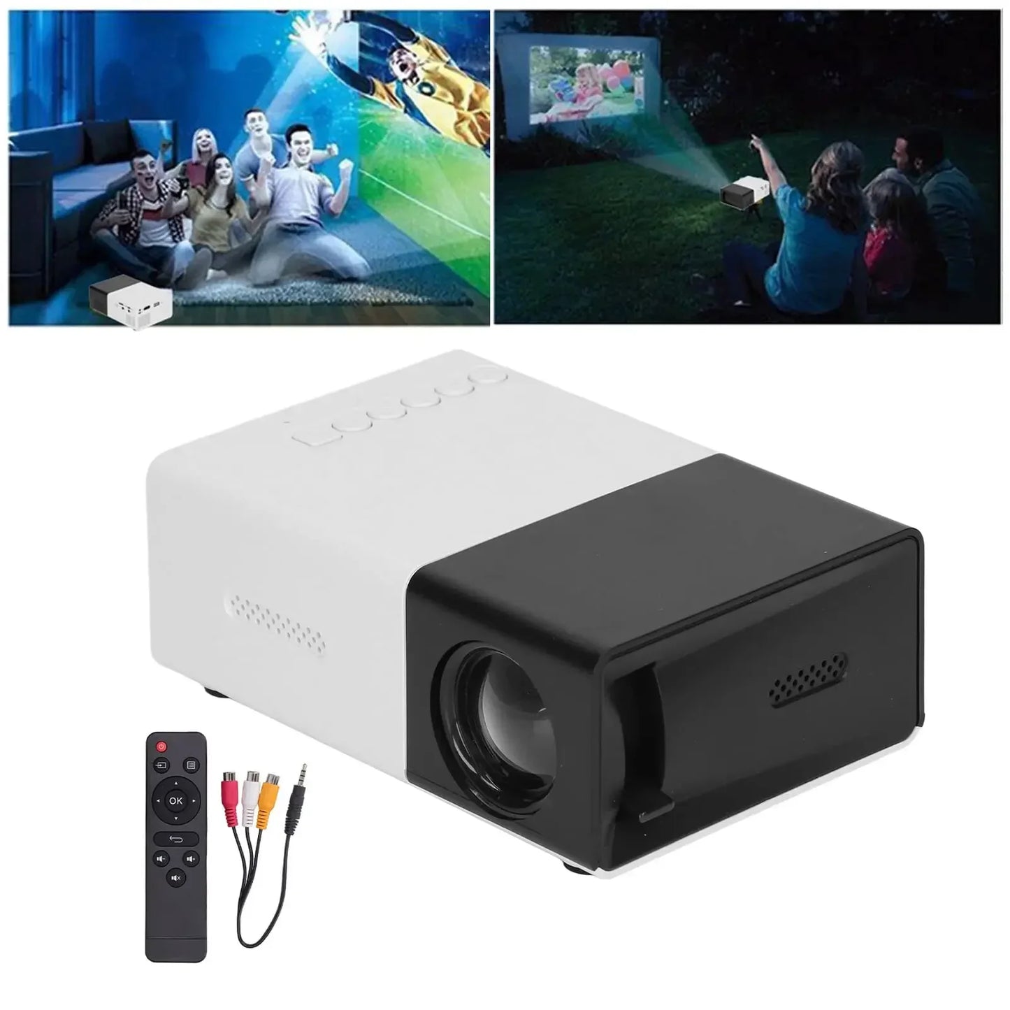 Proyector inteligente HD para cine en casa, miniproyector portátil para teléfono móvil, proyección para exteriores, YG300, 1080 - Electryx