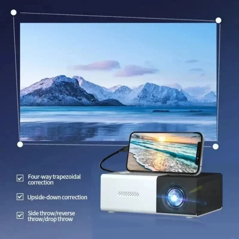 YG300 Projector Smart Home Theater HD Projector Portable Projector Mini Projector Mobile Phone Projection 1080 Outdoor Projecton - Electryx