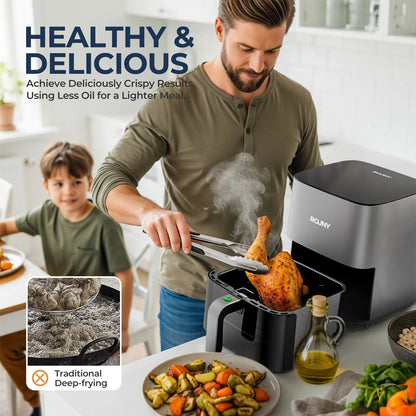 5L Air Fryer, Electric Hot fryer Oven Oilless Cooker with Touch Control & Nonstick Basket & Visible Window, Family Size - Electryx