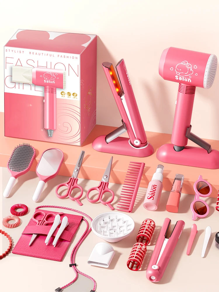 Kids Make Up Toys Simulation Haircut Kit Children's Hair dryer Role Playing Game Educational Toys For Girls Pretend Play Gifts - Electryx