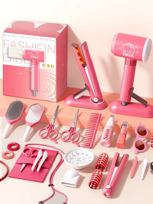 Kids Make Up Toys Simulation Haircut Kit Children's Hair dryer Role Playing Game Educational Toys For Girls Pretend Play Gifts - Electryx