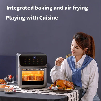 10L Large Capacity Electric Air Fryers Oil-free Automatic Household Kitchen 360°Baking Convection Oven Deep Fryer without Oil - Electryx