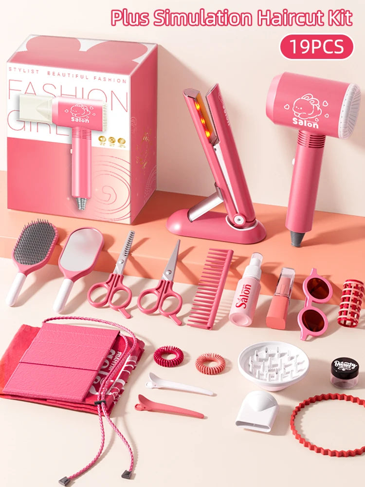 Kids Make Up Toys Simulation Haircut Kit Children's Hair dryer Role Playing Game Educational Toys For Girls Pretend Play Gifts - Electryx
