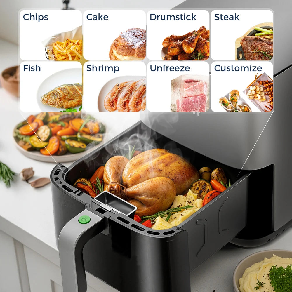 5L Air Fryer, Electric Hot fryer Oven Oilless Cooker with Touch Control & Nonstick Basket & Visible Window, Family Size - Electryx