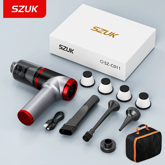 SZUK Car Vacuum Cleaner Strong Suction Wireless Mini Cleaning Machine Powerful Portable Handheld Cleaner for Car and Home - Electryx