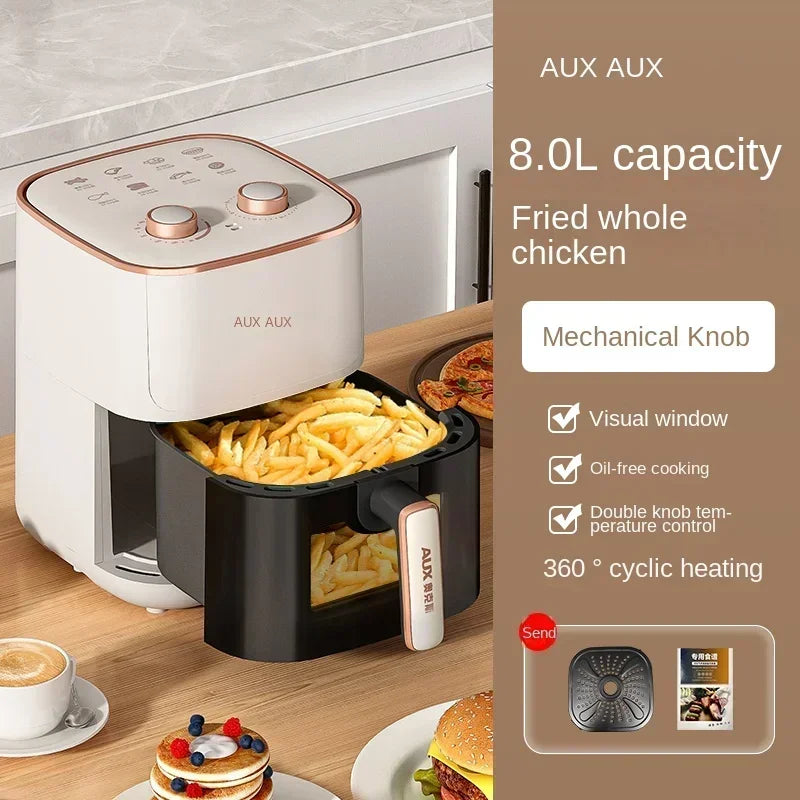 220V AUX Air Fryer and Oven Combo: Multifunctional, Fully Automatic, No Oil Technology, Easy-to-clean C - Electryx