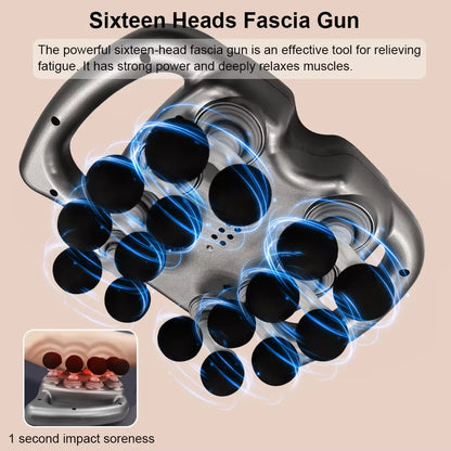 Fascia Gun Muscle Massager Gun Sixteen-head High Frequency Neck Shoulder Waist Massage Machine Professional Fascia Massage Gun - Electryx
