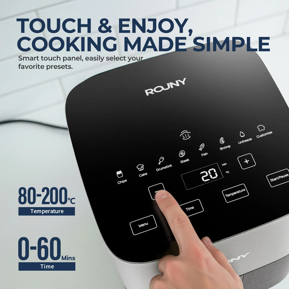 5L Air Fryer, Electric Hot fryer Oven Oilless Cooker with Touch Control & Nonstick Basket & Visible Window, Family Size - Electryx