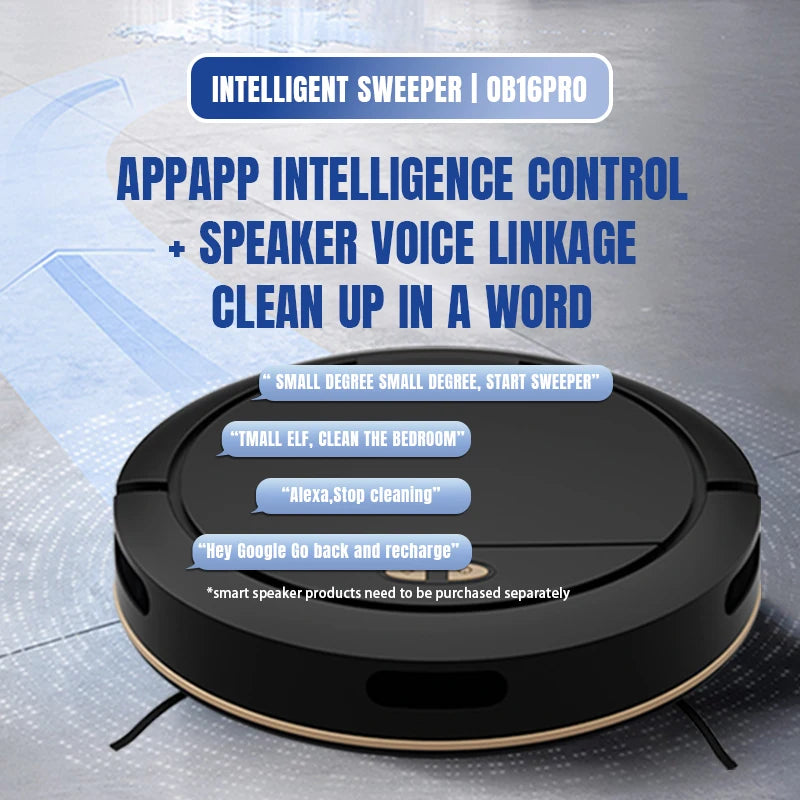 OB16 Pro 4000Pa Automatic Recharge Intelligent Sweeping Robot With Voice APP Control Fully Automatic Sweeping Suction Dragging - Electryx