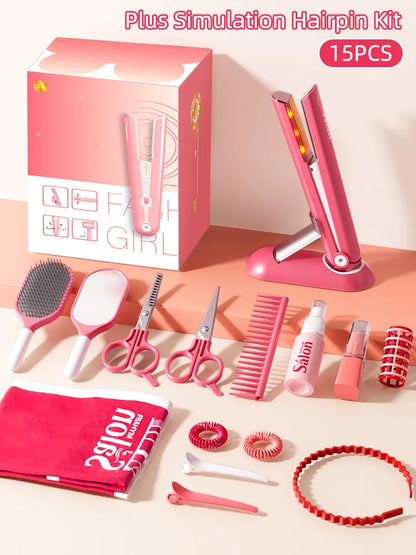 Kids Make Up Toys Simulation Haircut Kit Children's Hair dryer Role Playing Game Educational Toys For Girls Pretend Play Gifts - Electryx