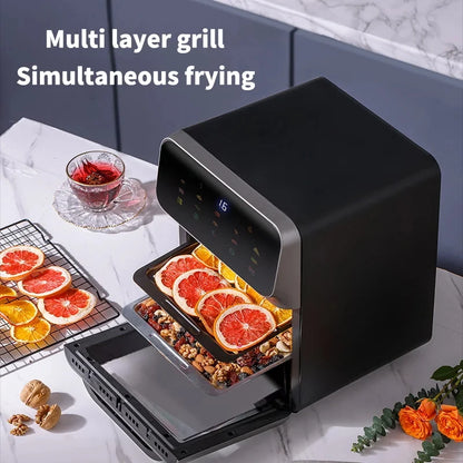 10L Large Capacity Electric Air Fryers Oil-free Automatic Household Kitchen 360°Baking Convection Oven Deep Fryer without Oil - Electryx