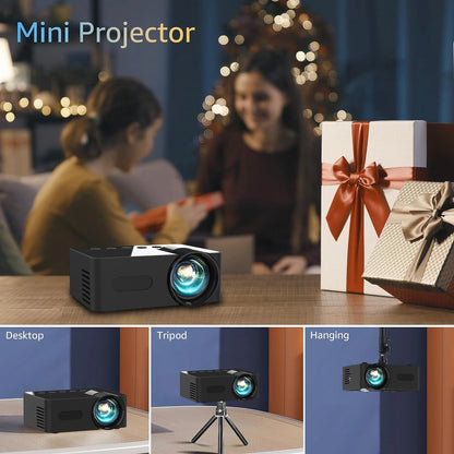 YT100 Mini Projector Mobile Video Wifi Smart Portable Home Theater Wireless Multiscreen for Smartphone Android Cinema Kids Gift - Electryx