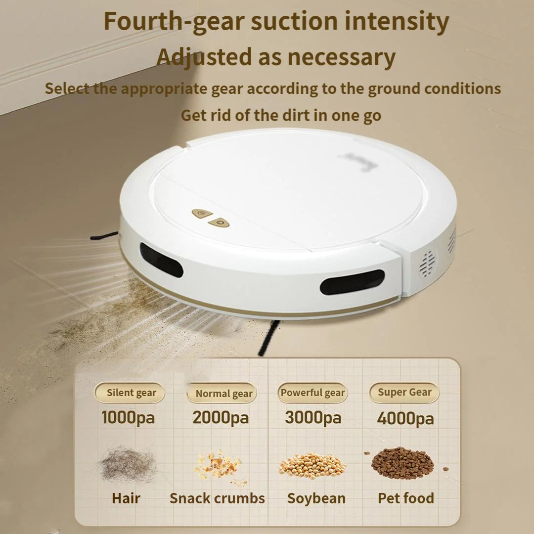 4000Pa Strong Suction Smart Robot Vacuum Cleaner Automatic Charging APP Voice Wake-Up Remote Control Home Floor Clean Robot - Electryx