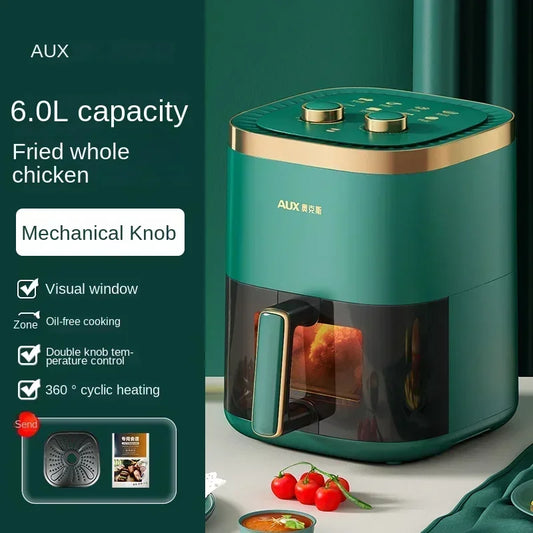 220V AUX Air Fryer and Oven Combo: Multifunctional, Fully Automatic, No Oil Technology, Easy-to-clean C - Electryx