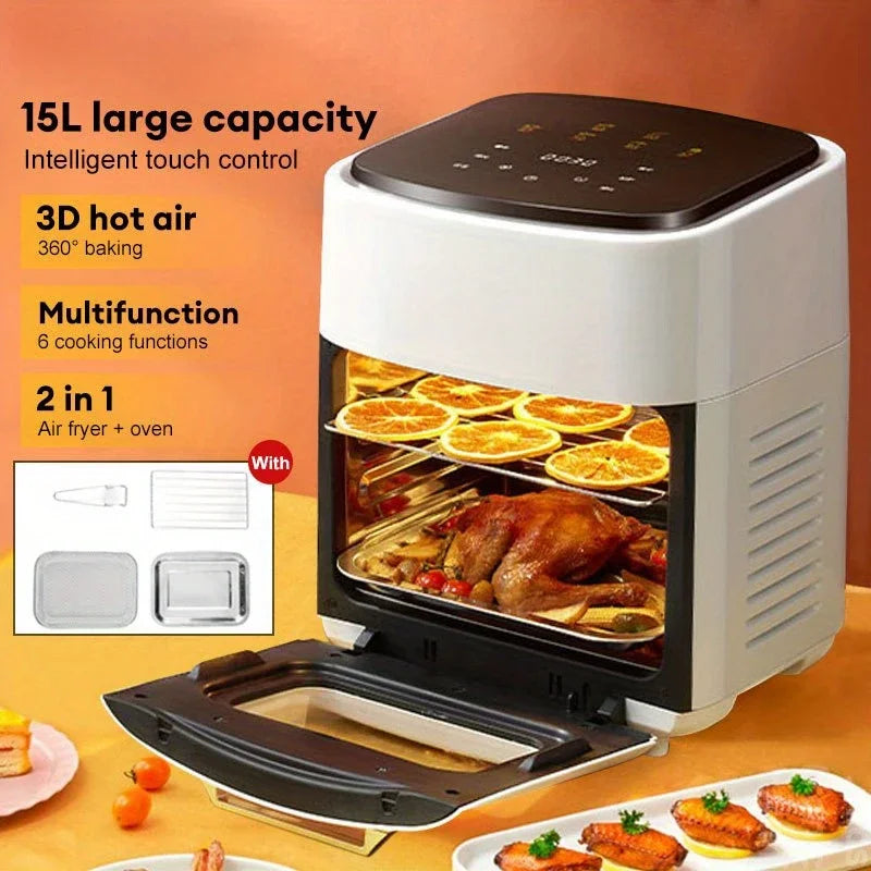 15L Large Electric Air Fryer, Smart Household Oven,Multi-function Convection Oven Deep Fryer Without Oil, 6 Cooking Modes - Electryx