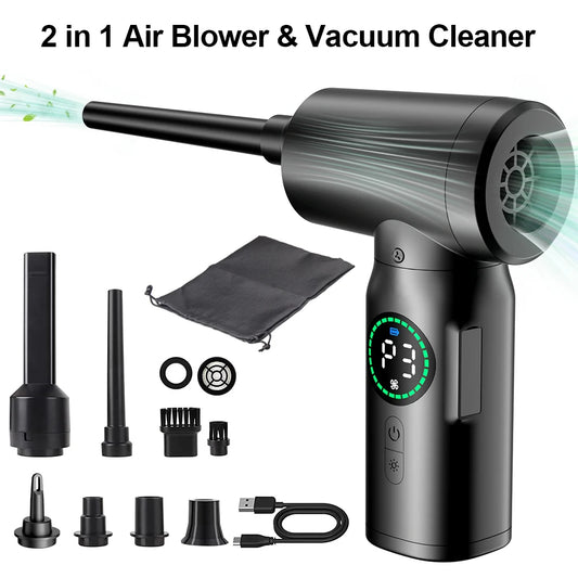 Wireless Air Duster 100000RPM Dust Blowing Gun USB Compressed Air Blower Cleaning For Computer Laptop Keyboard Camera Cleaning - Electryx