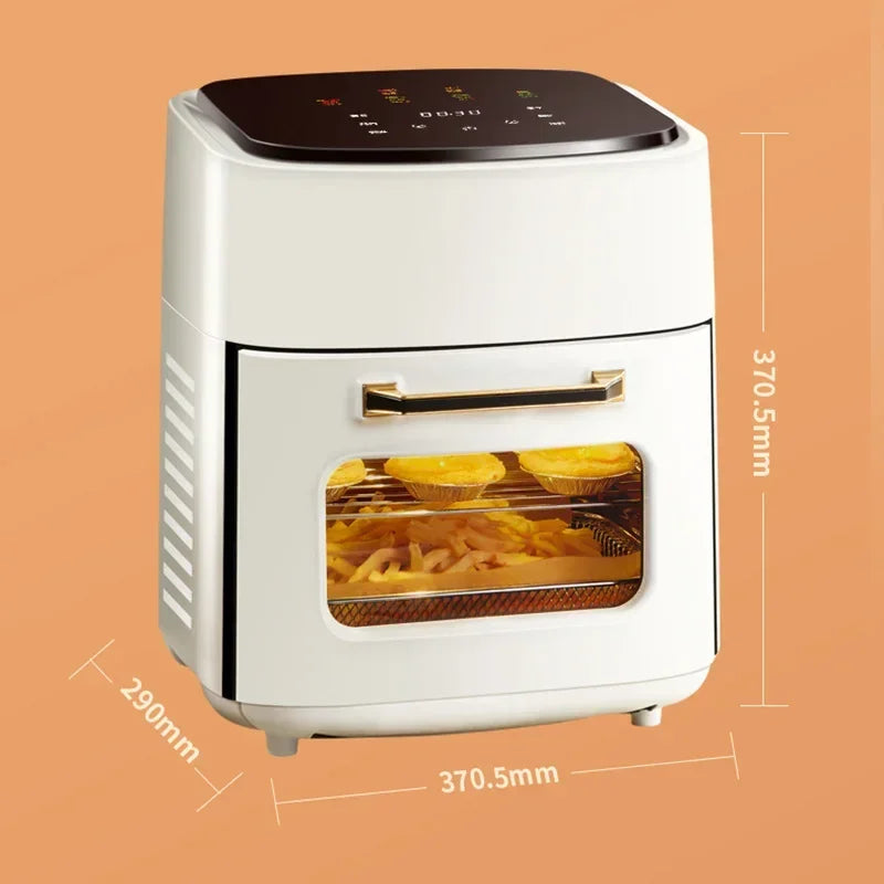 15L Multifunction Digital Air Fryer Without Oil Electric Oven, Dehydrator, Air Fryer with LED Touch Panel Large Display Window - Electryx