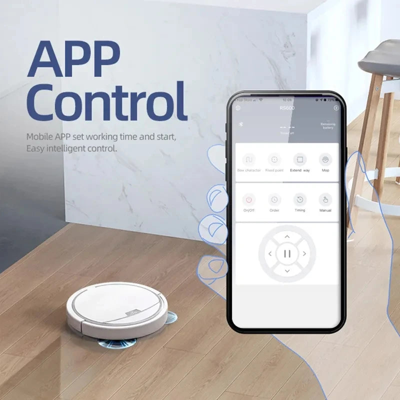 New Wireless Smart Vacuum Cleaner App Control Wet And Dry Floor Sweep 2800PA Suction Super Quiet Mopping Machine Cleaning Robot - Electryx