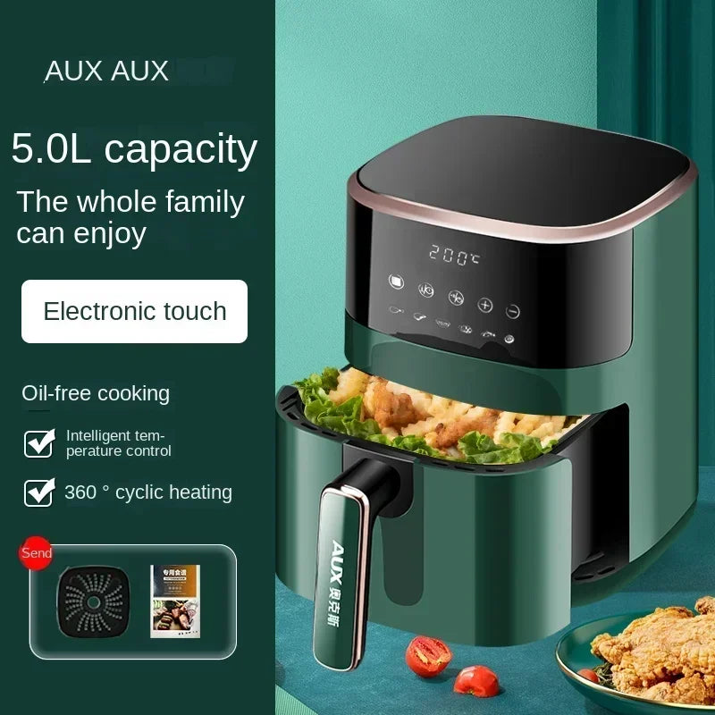 220V AUX Air Fryer and Oven Combo: Multifunctional, Fully Automatic, No Oil Technology, Easy-to-clean C - Electryx