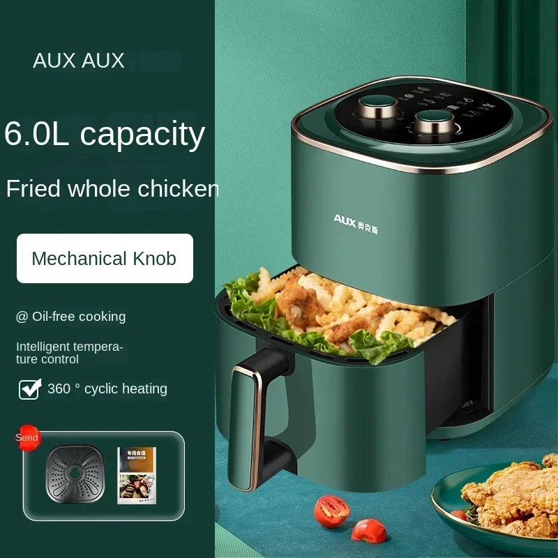 220V AUX Air Fryer and Oven Combo: Multifunctional, Fully Automatic, No Oil Technology, Easy-to-clean C - Electryx