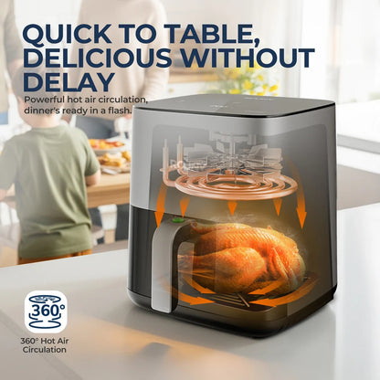 5L Air Fryer, Electric Hot fryer Oven Oilless Cooker with Touch Control & Nonstick Basket & Visible Window, Family Size - Electryx
