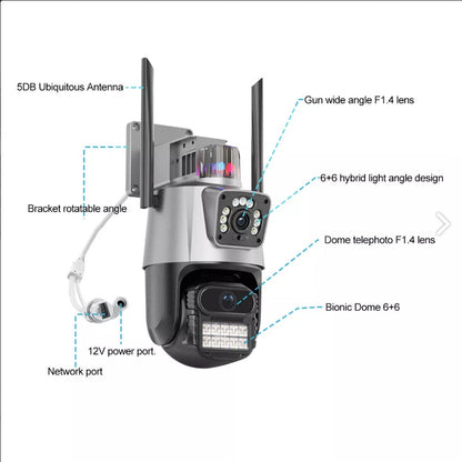 UK 8MP WIFI IP Camera Outdoor - 4K PTZ CCTV Smart Home Security IR Night Vision - Electryx