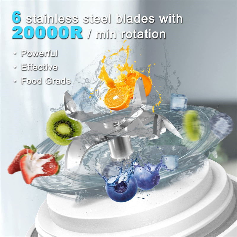 Portable Blender Juicer Personal Size Blender For Shakes And Smoothies With 6 Blade Mini Blender Kitchen Gadgets - Electryx
