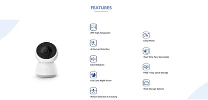 Caméra Wi-Fi IMILAB A1 – 2K HD, vision 360° & détection intelligente - Electryx